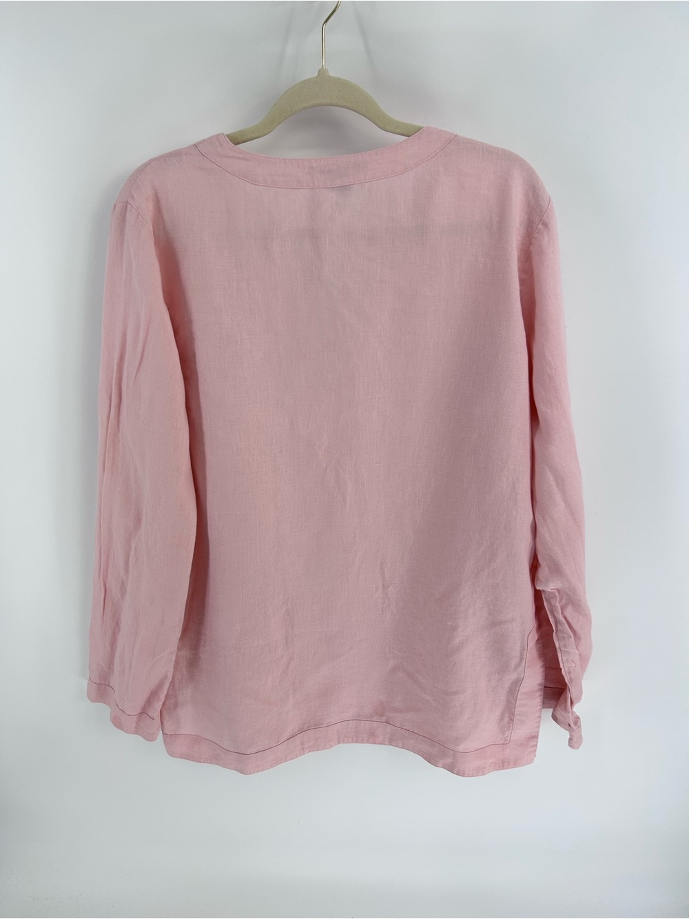 Lauren Ralph Lauren Pink Linen Split-Neck - Large - Picture 2 of 3